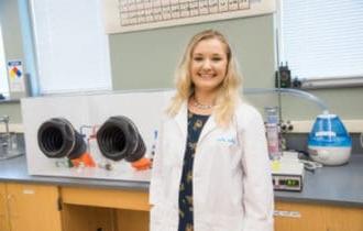  Chemistry student Gillian Horn '19 was recently named a Goldwater Honorable Mention