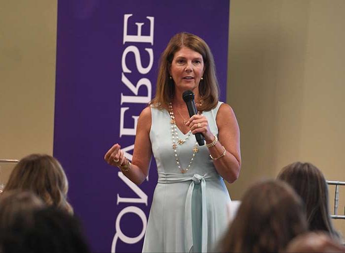 Lt. Governor Pamela Evette speaks to a group of attendees at the Converse University Women's Leadership conference